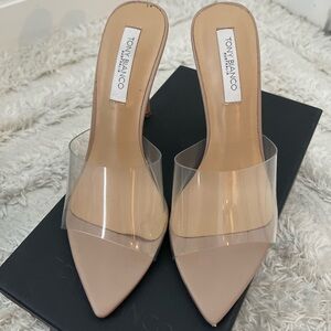 Tony Bianco Clear and Nude Heels